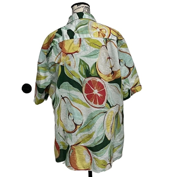 H&M Men’s Vintage Tropical Fruit Print Shirt – Hawaiian Button-Up Summer XL - Picture 5 of 10